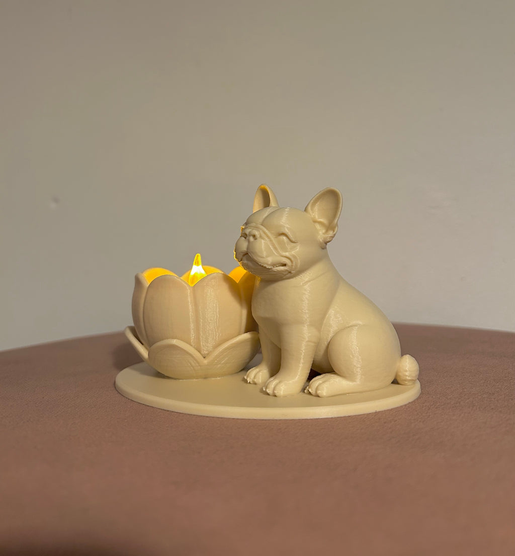 Franse Bulldog led theelichthouder