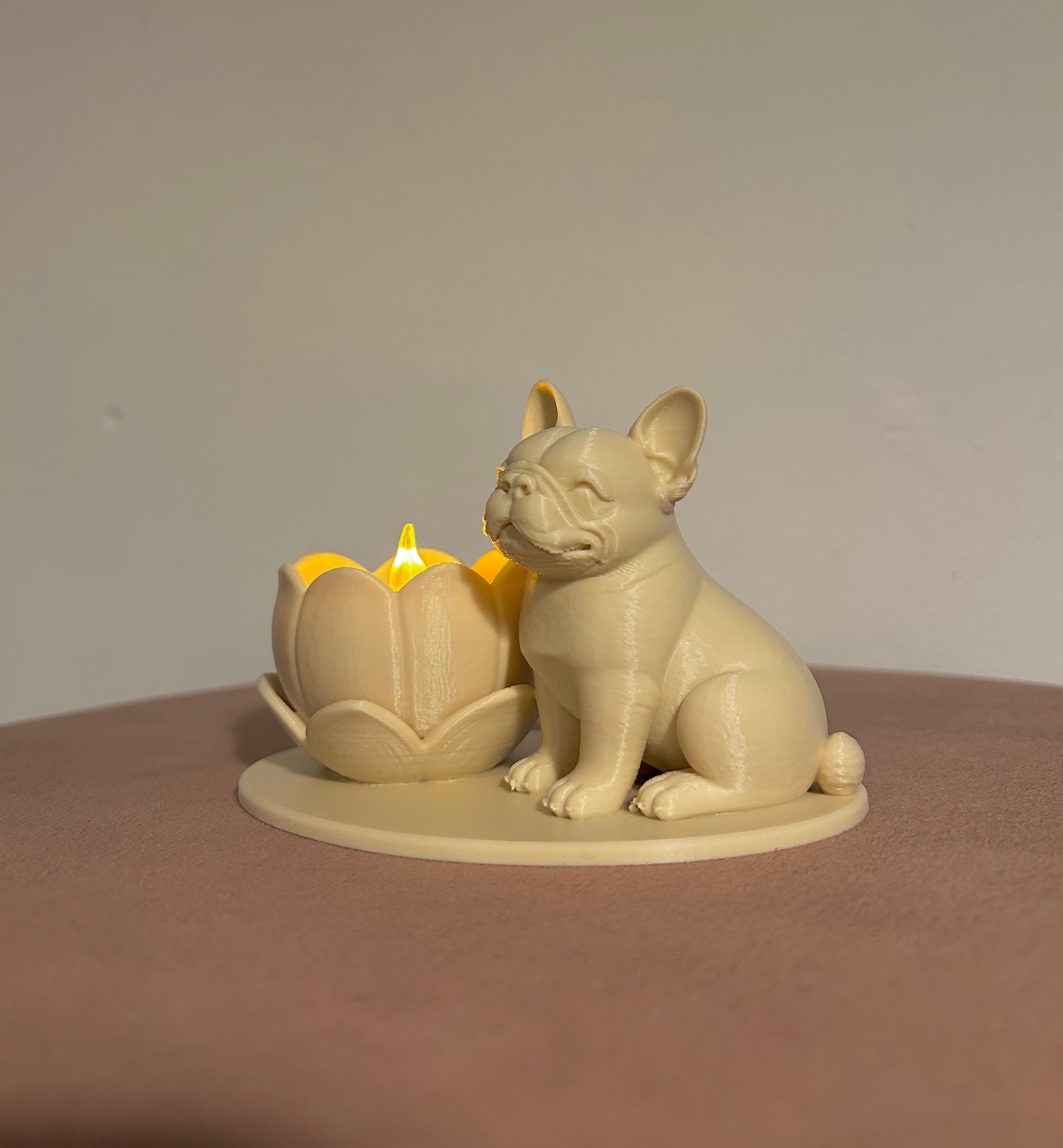 Franse Bulldog led theelichthouder