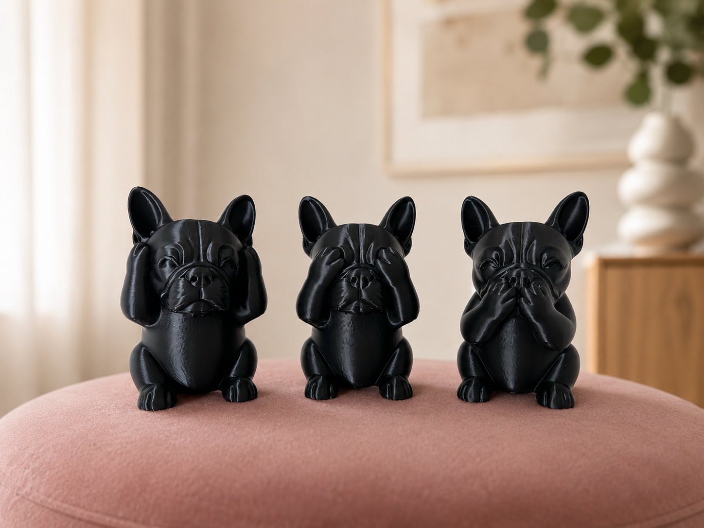 Frenchie horen, zien en zwijgen