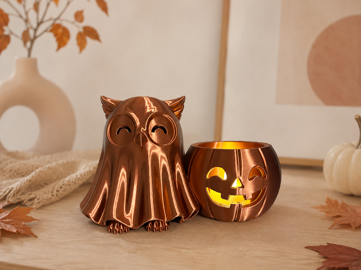 Uil spookje led theelichthouder
