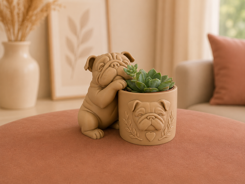 Engelse Bulldog planter