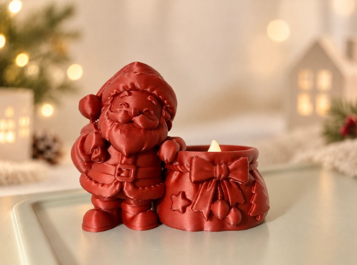 Kerstman LED-theelichthouder – kerstdecoratie