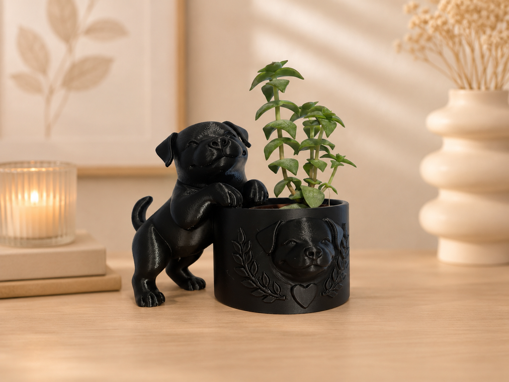 Rottweiler bloempotje