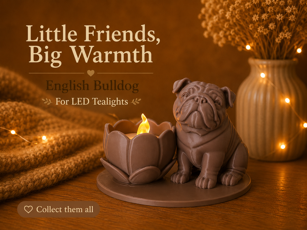 Engelse Bulldog led theelichthouder
