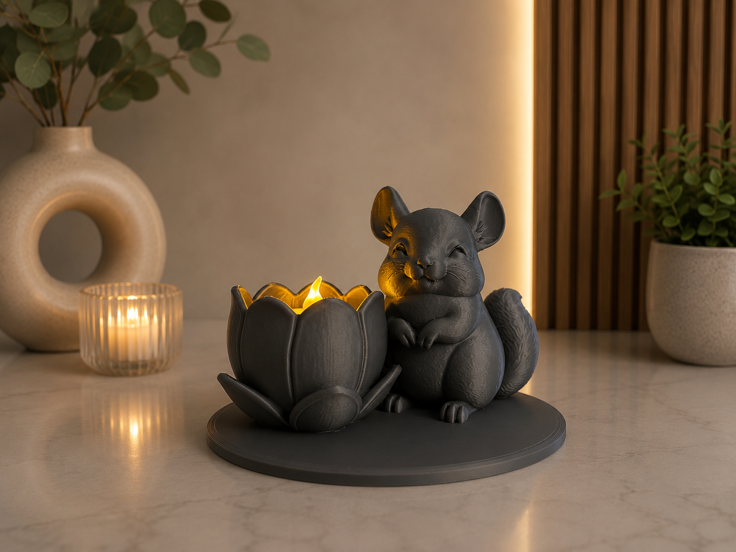 Chinchilla Led theelichthouder