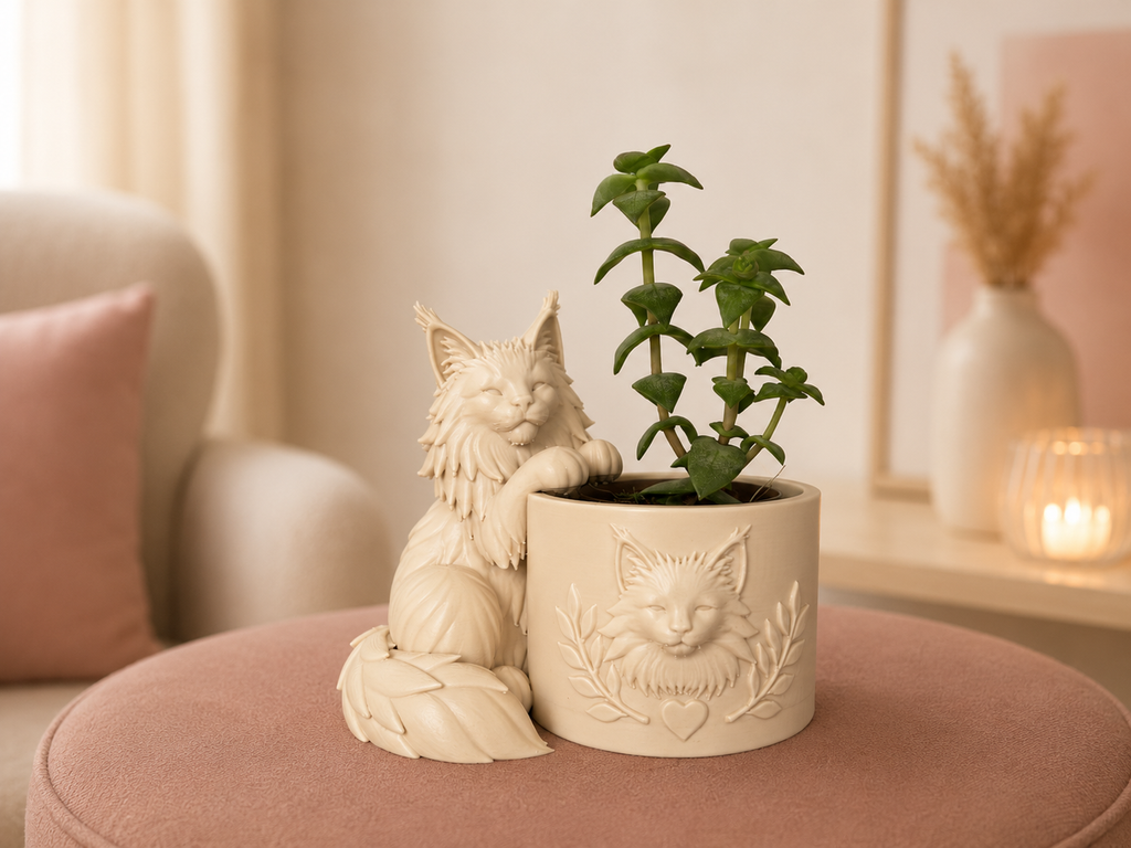 Maine Coon bloempotje