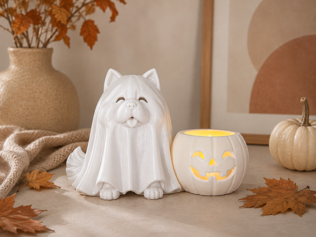 Chow Chow spook led theelichthouder