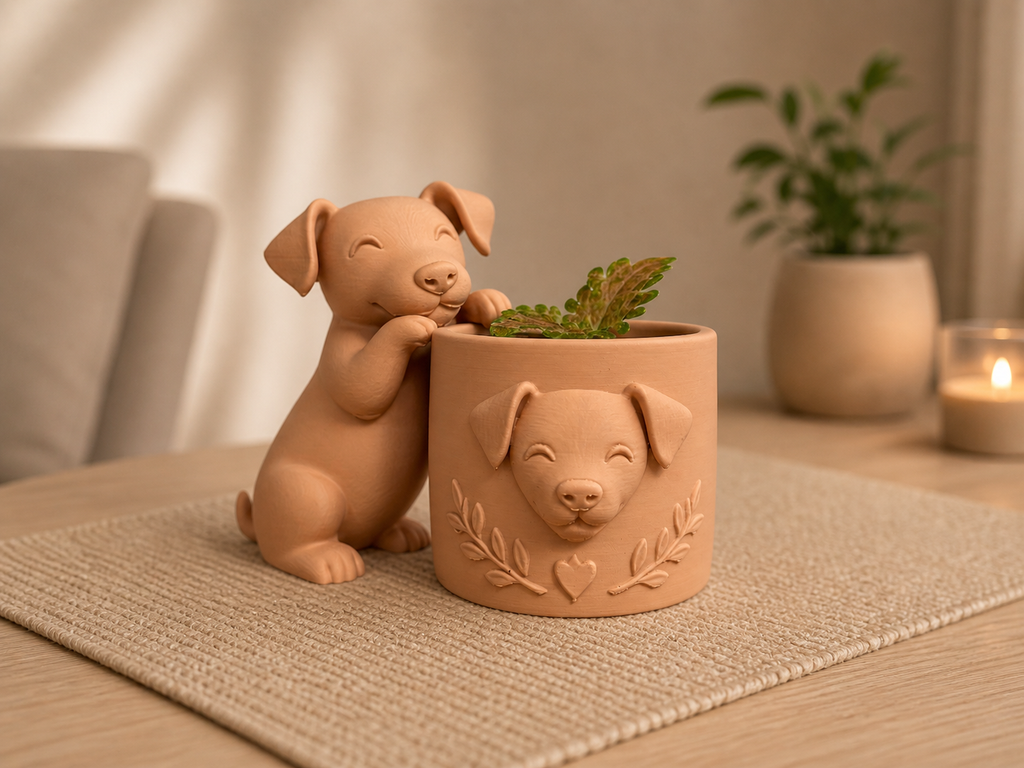 Jack Russel bloempotje