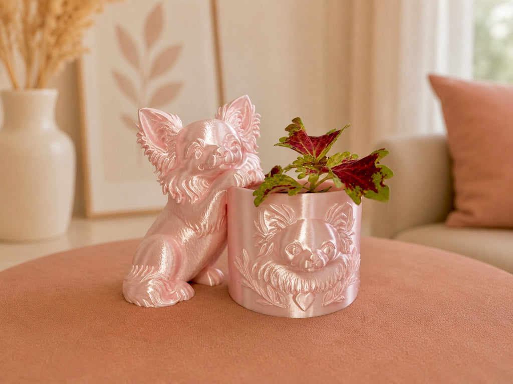 Langharige Chihuahua planter