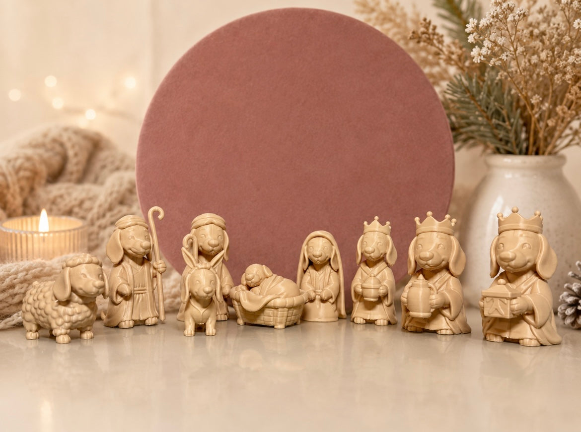 Teckel kerststal figuren