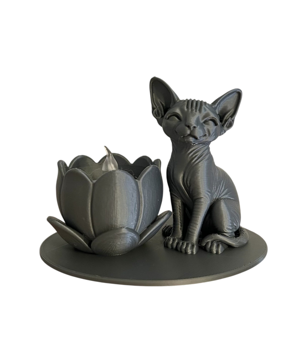 Naaktkat led theelichthouder