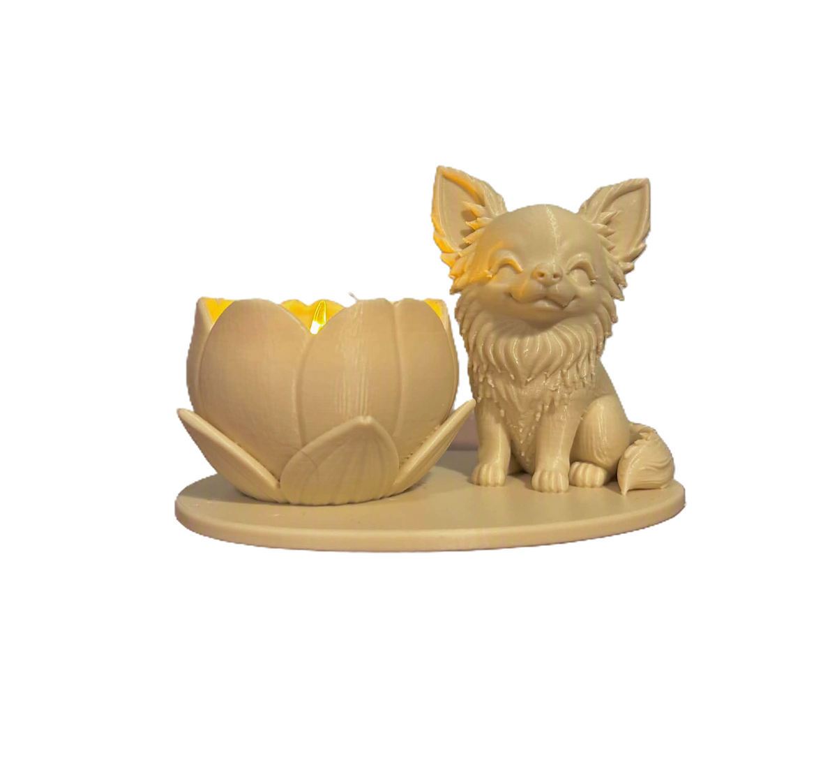 Langharige Chihuahua led theelichthouder