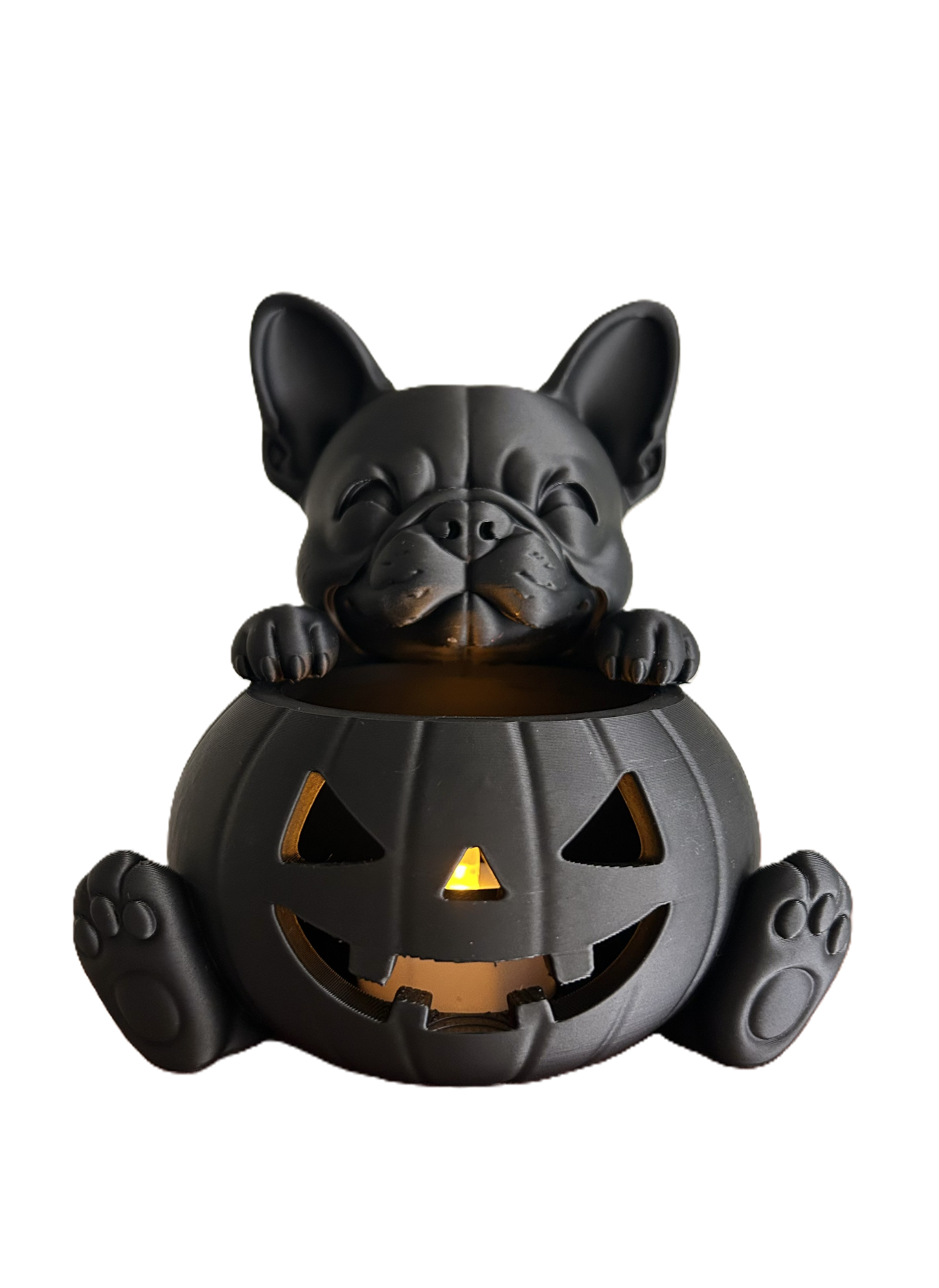 Halloween Frenchie led theelichthouder