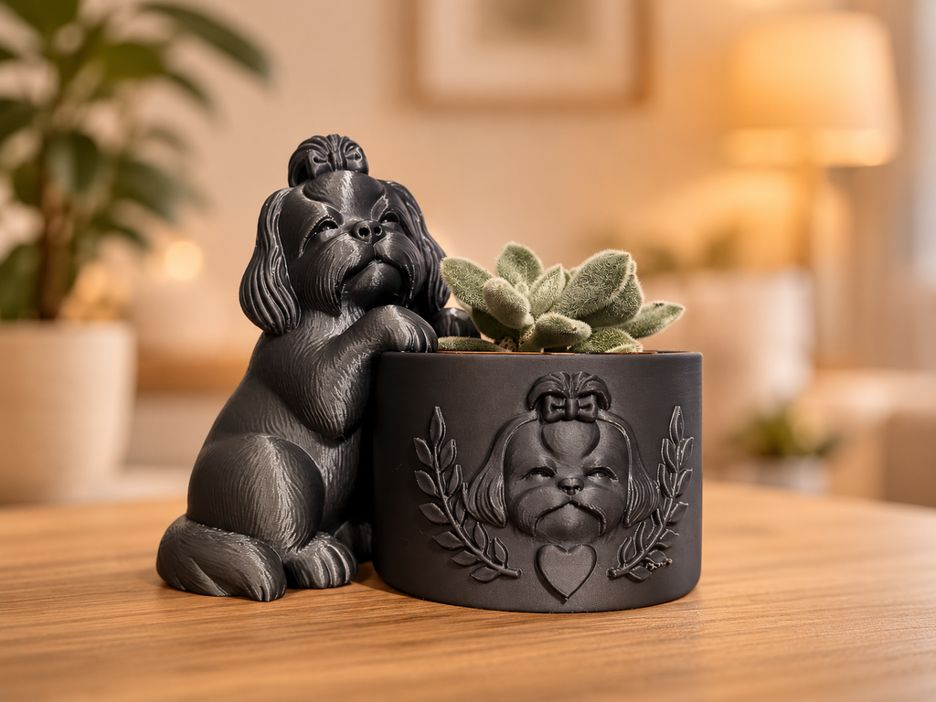 Shih Tzu bloempotje