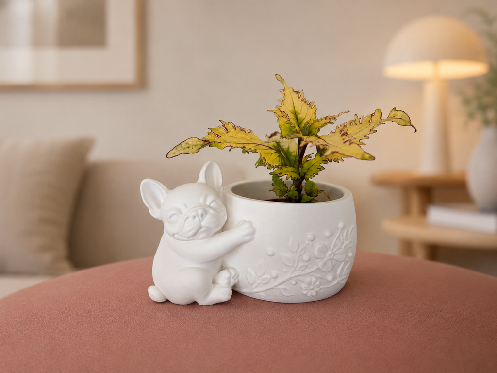 Franse Bulldog bloempotje