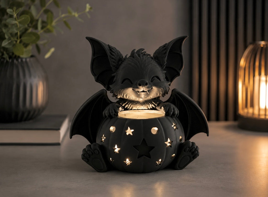 Halloween vleermuis led theelichthouder