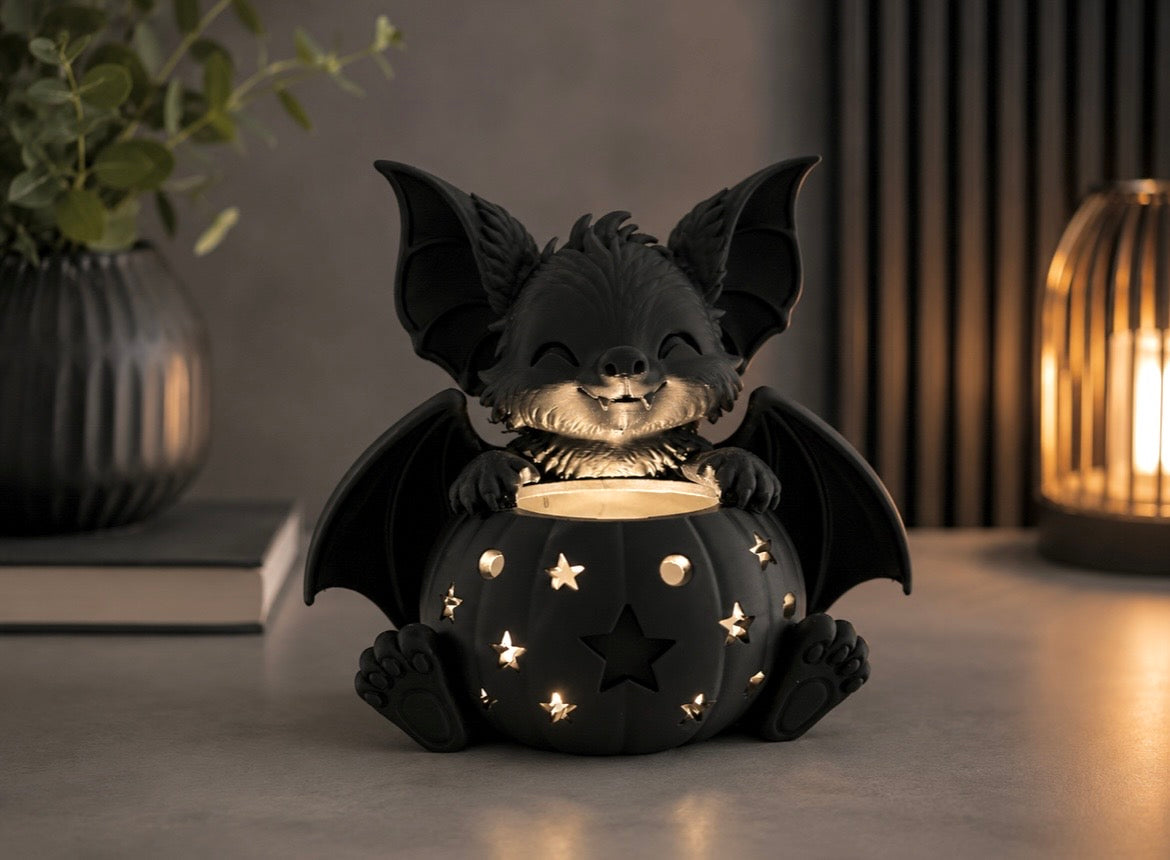 Halloween vleermuis led theelichthouder